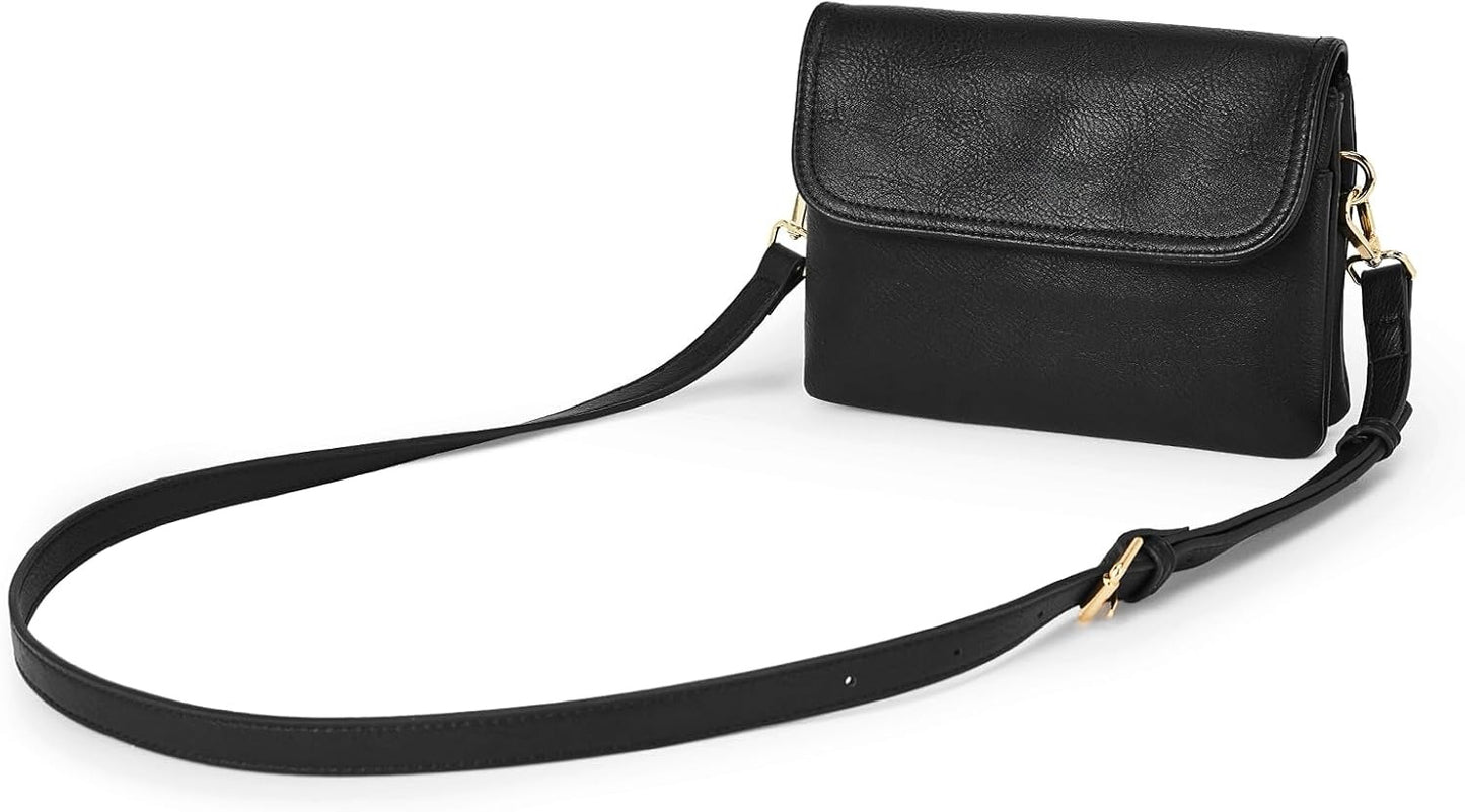 Small Crossbody Bags for Women, Vegan Leather Cell Phone Purse, Mini Travel Purse with Adjustable Strap