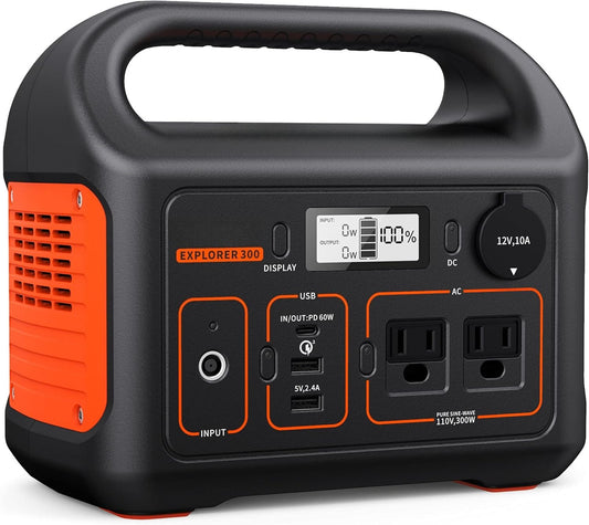 OMOMMD Portable Power Station Explorer 300, 293Wh Backup Lithium Battery, Solar Generator for Outdoors Camping Travel Hunting Blackout (Solar Panel Optional)