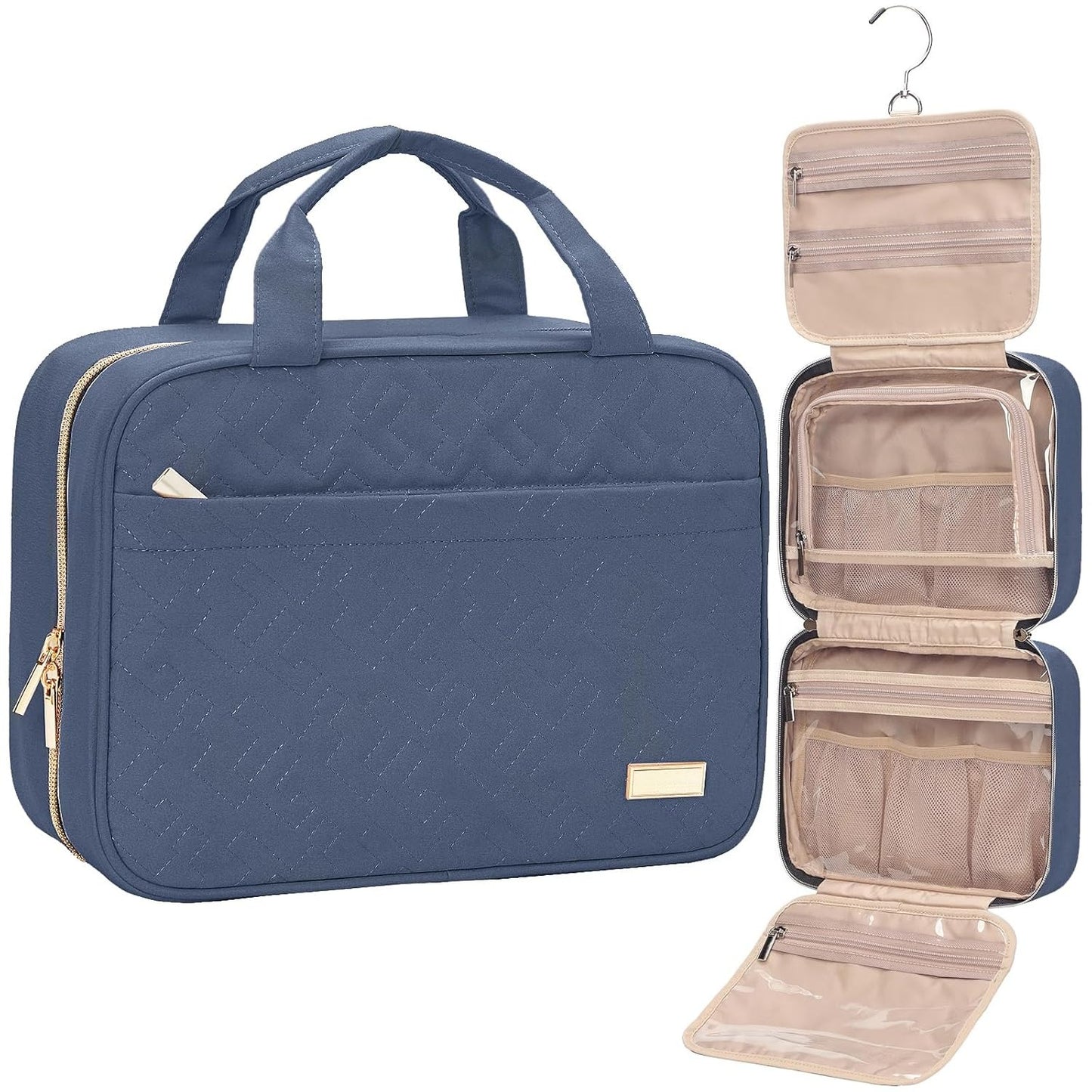 Travel Toiletry Bag for women, Portable Hanging Organizer for Travel-Sized Shampoo, makeup