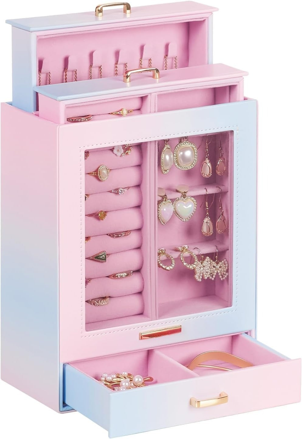 Jewelry Organizer Jewelry Box for Necklaces Rings Earrings Gift Bracelets Storage Case