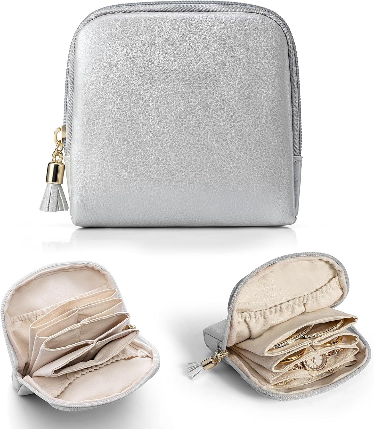 Small Travel Jewelry Case,Travel Gifts for Women,Jewelry Pouch Bags with Zipper,Jewelry Organizer Storage Bag
