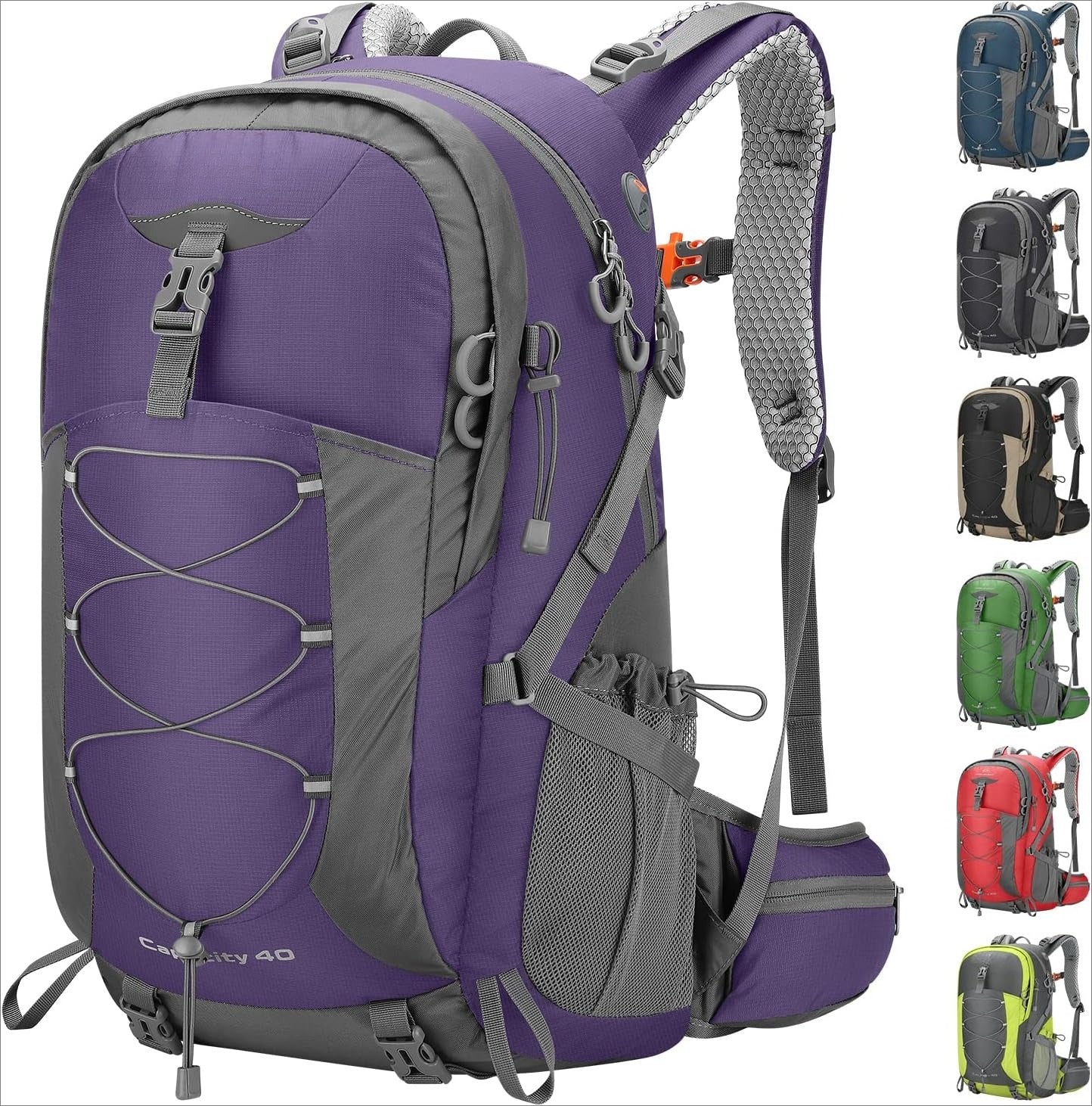 Camping Backpack,40L Waterproof Hiking Daypack with Rain Cover,Lightweight Travel Backpack