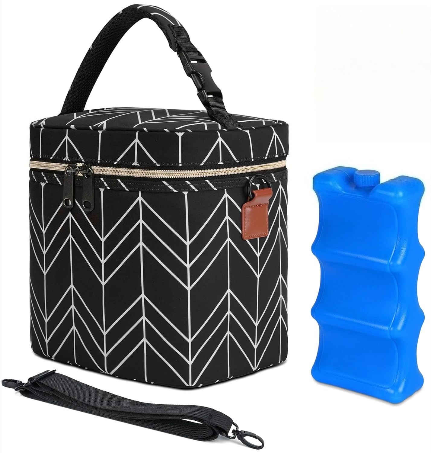Breastmilk Cooler Bag with Ice Pack,  Bottle Bag, Breast Milk Cooler on The go with Strap