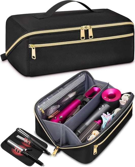 Hot Hair Tools Travel Bag with Separate Heat Resistant Mat,Hair Accessories Organizer for Flat Irons