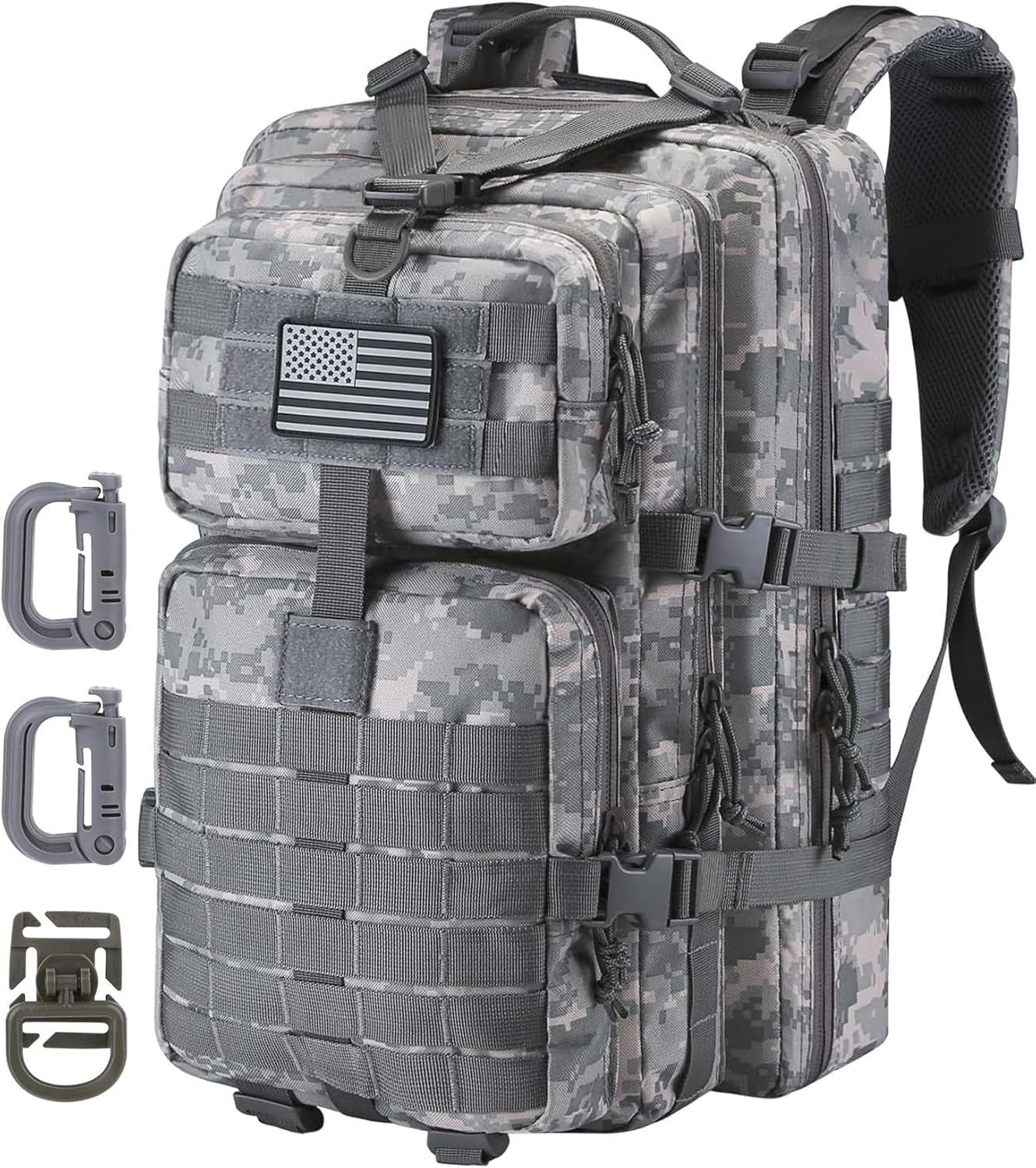 MOLLE Assault Pack, Tactical Backpack Military Army Camping Rucksack, 3-Day Pack Trip, D-Rings