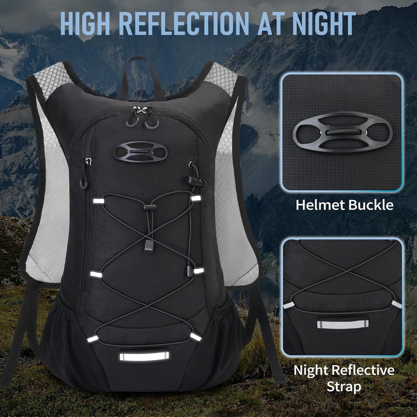 Lightweight Hydration Backpack, Running Backpack with 2L Water Bladder, Hydro Water Daypack for Hiking Rave