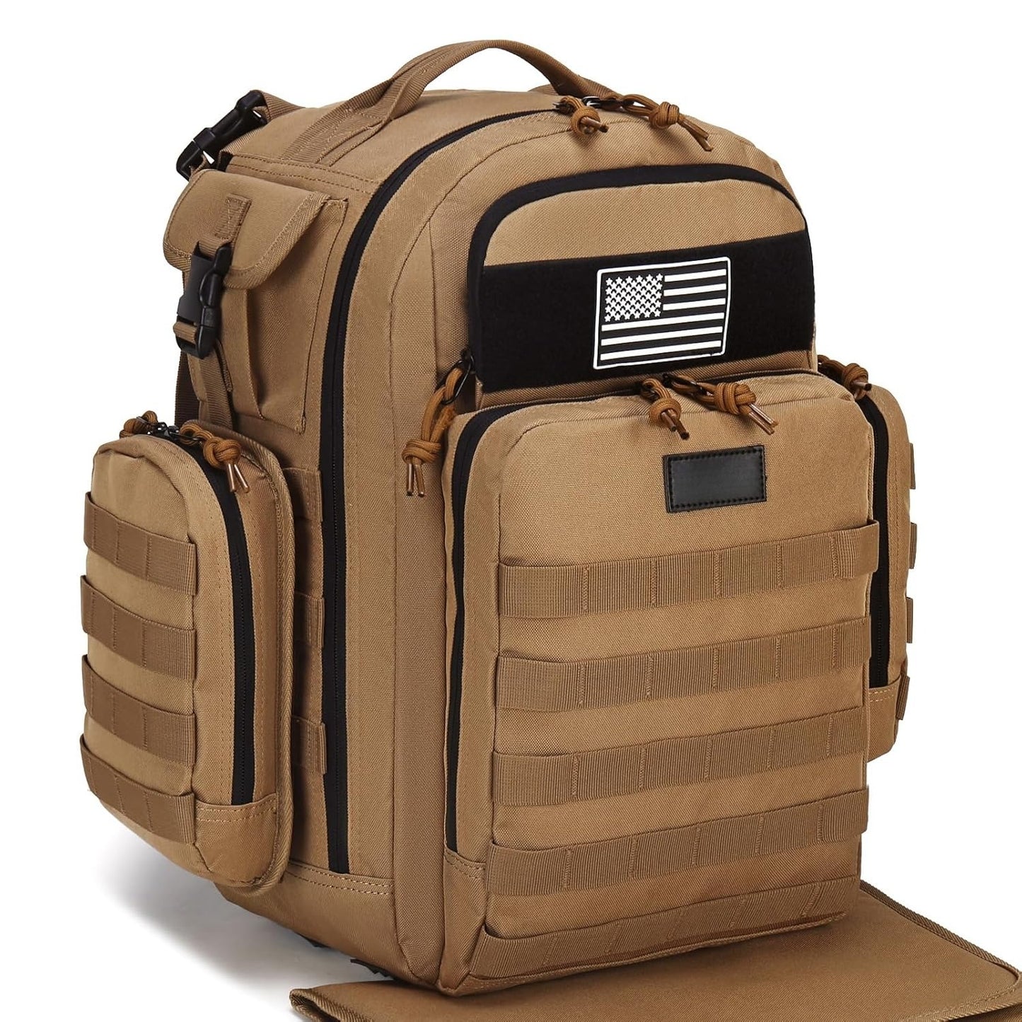 Mens Diaper Bag Backpack with Diaper Changing Mat, Waterproof Pouch, Baby Wipes pocket, Insulated Bottle Pockets