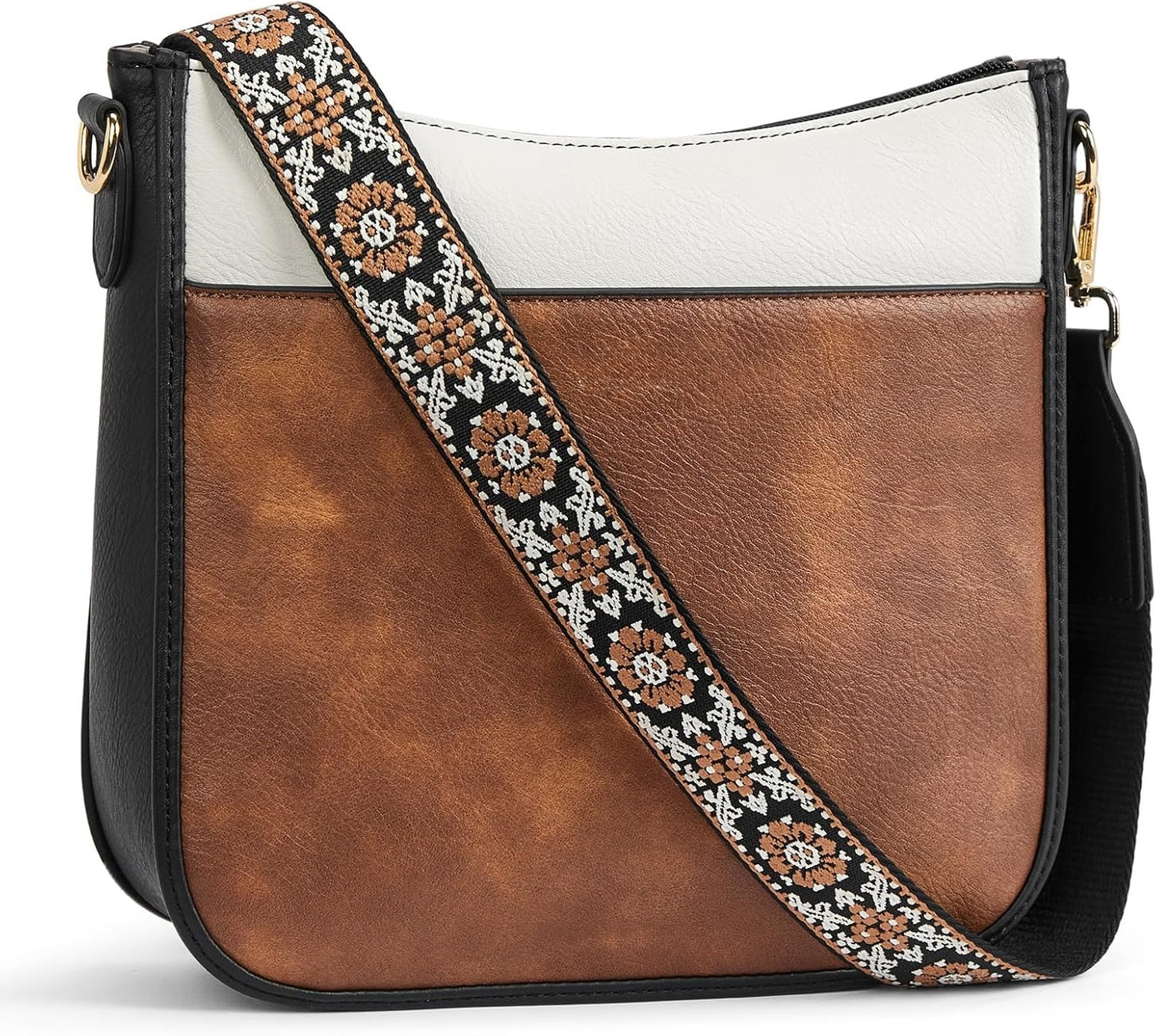 Crossbody Bags for Women Trendy Vegan Leather Hobo Purses Shoulder Handbags With Wide Shoulder Strap