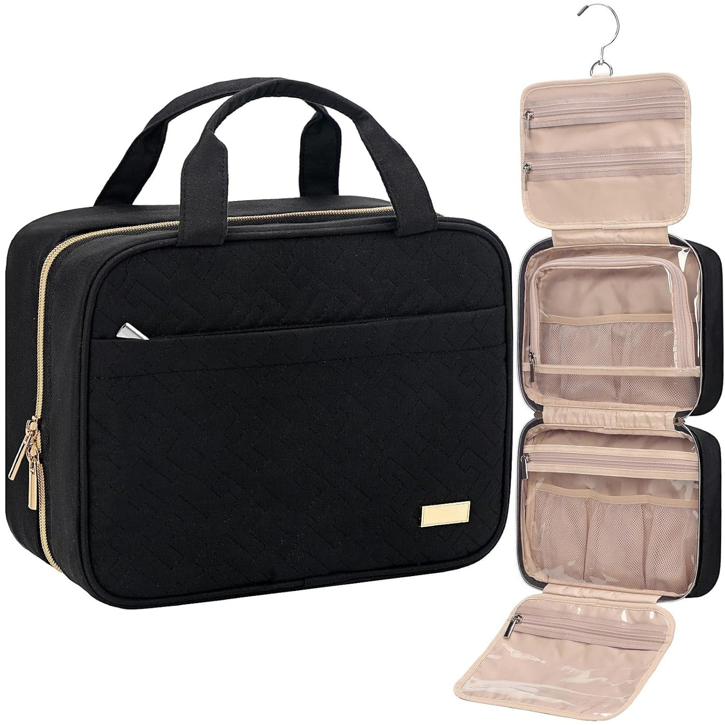 Travel Toiletry Bag for women, Portable Hanging Organizer for Travel-Sized Shampoo, makeup