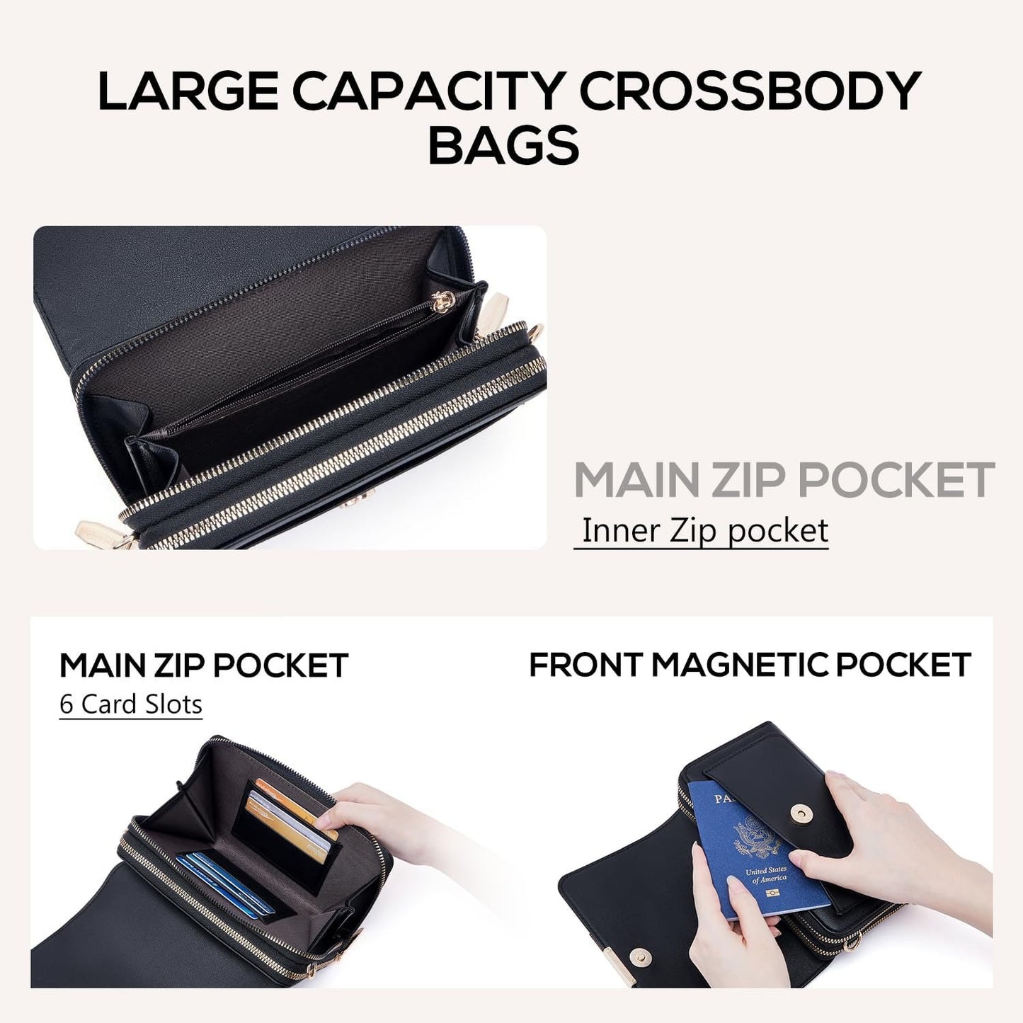 Small Crossbody Bag for Women,Women's Shoulder Handbags Wallet Purse with Credit Card Slots