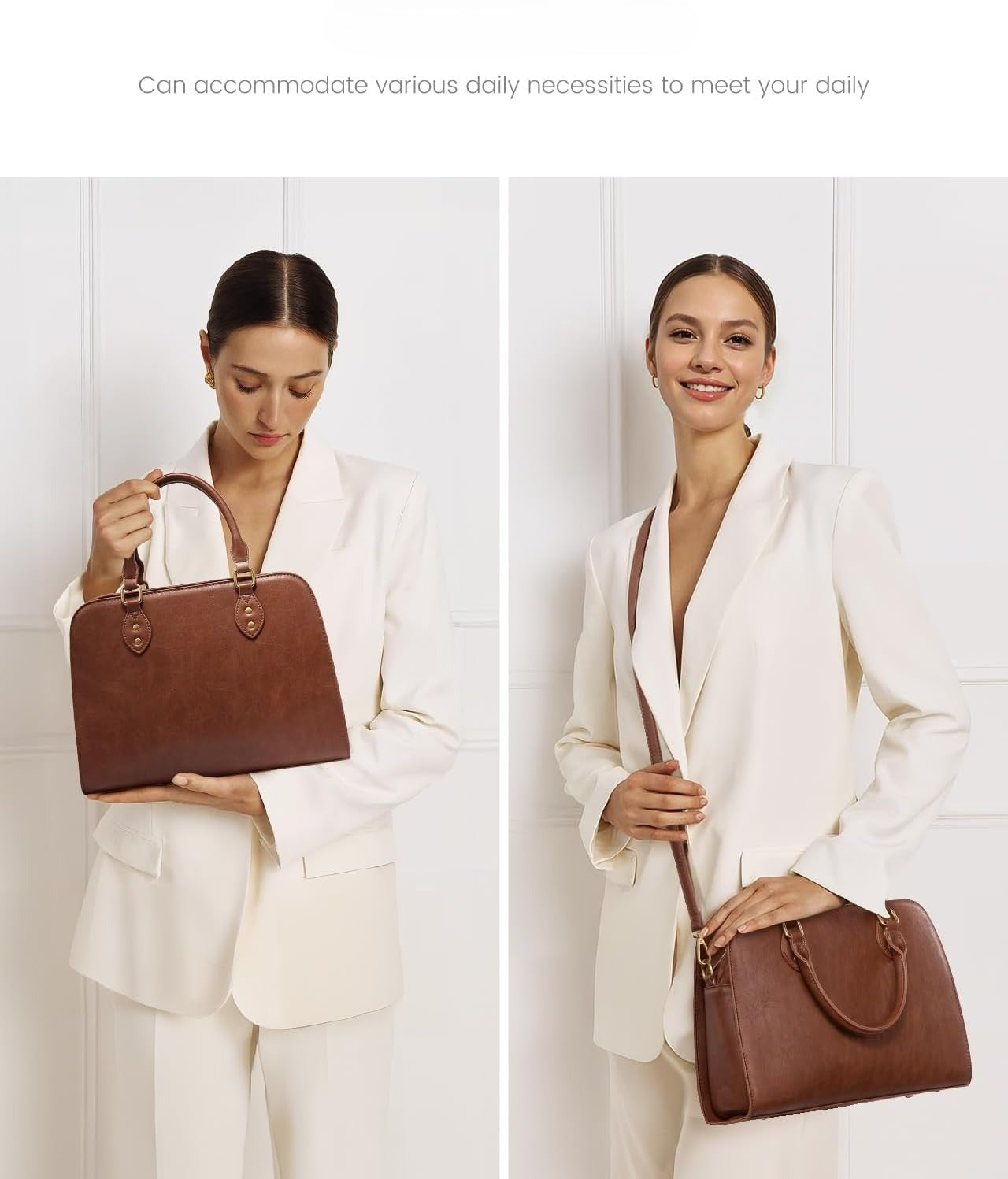 Purses and Handbags for Women, Vintage-Style Leather Top Handle Shoulder Bag Satchel Tote