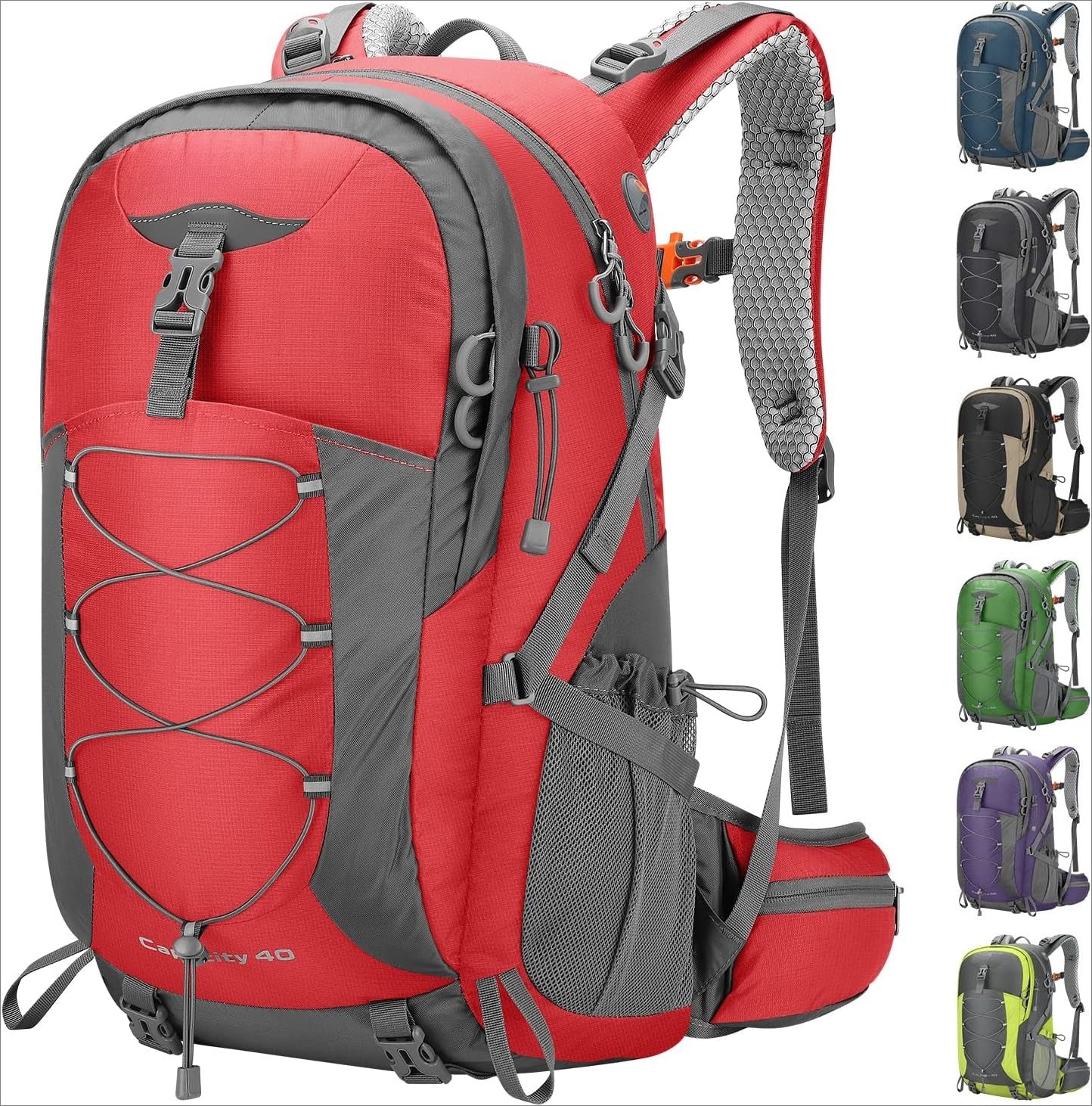 Camping Backpack,40L Waterproof Hiking Daypack with Rain Cover,Lightweight Travel Backpack