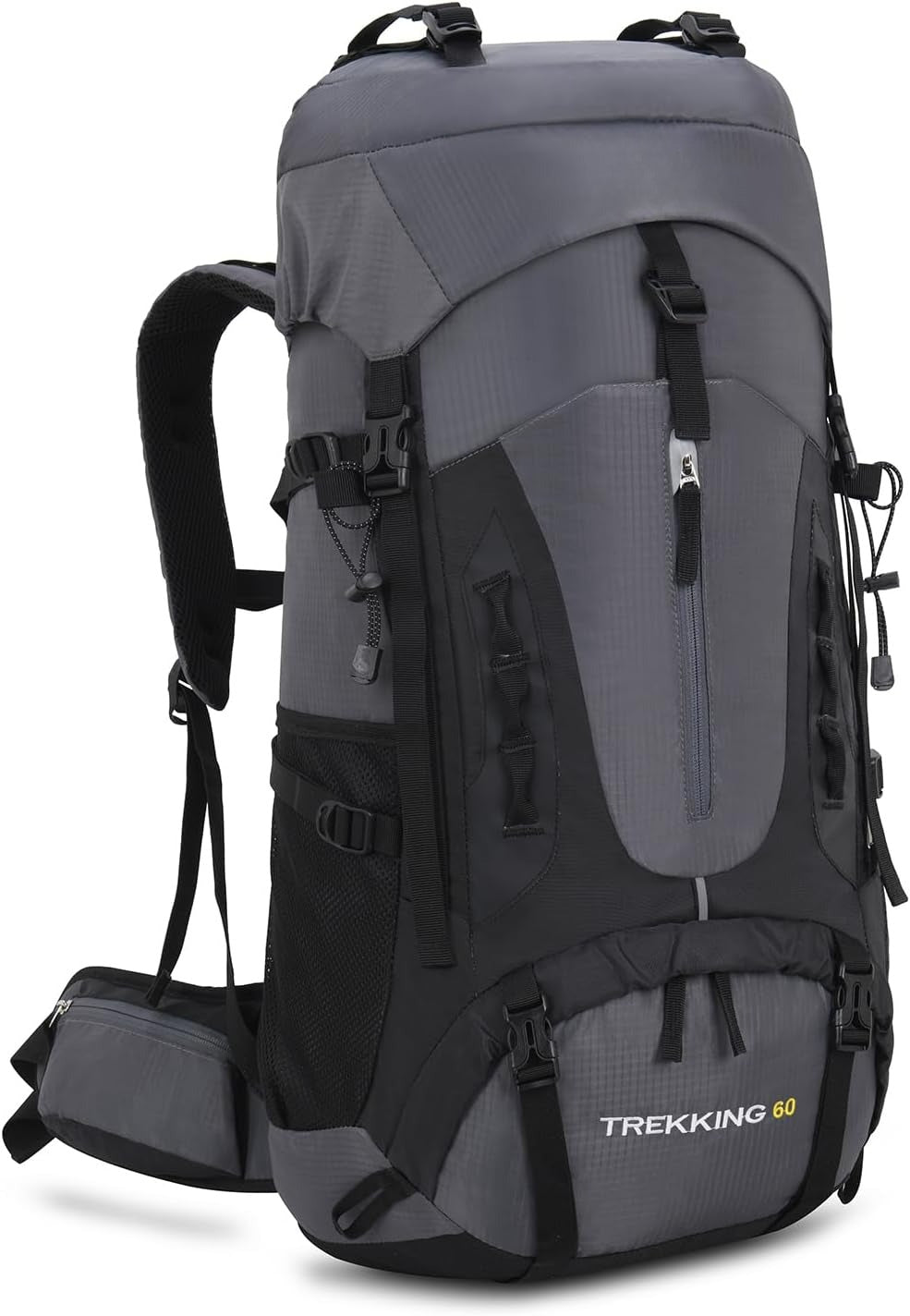 60L Hiking Camping Backpack with Rain Cover, Waterproof Large Capacity Outdoor Sport Travel Daypack