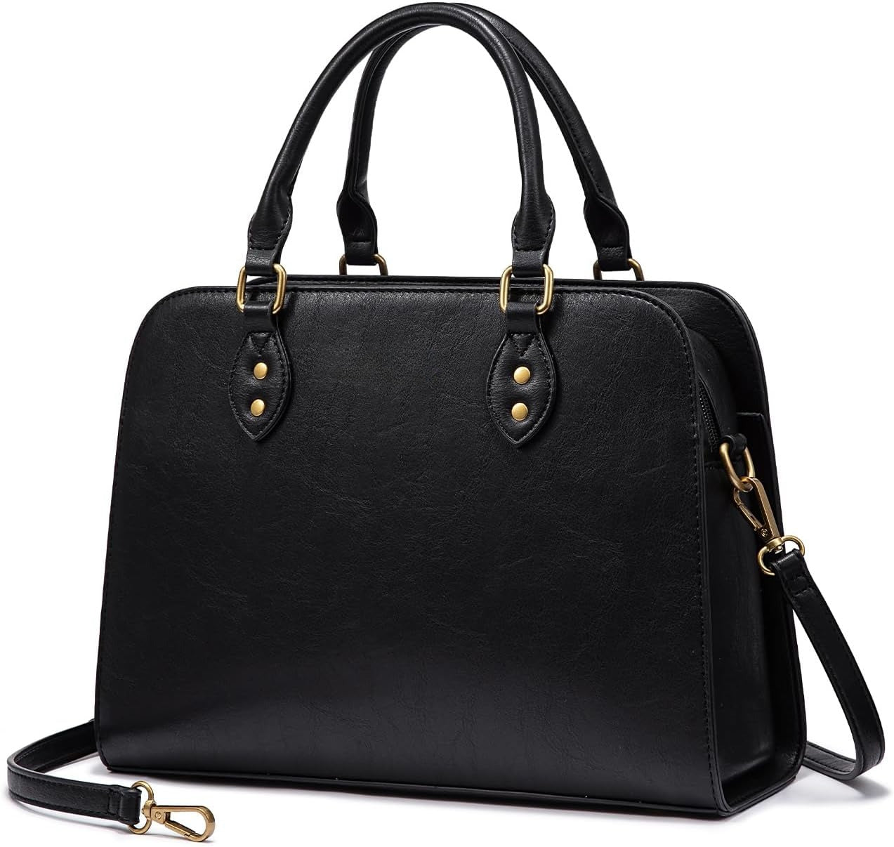 Purses and Handbags for Women, Vintage-Style Leather Top Handle Shoulder Bag Satchel Tote