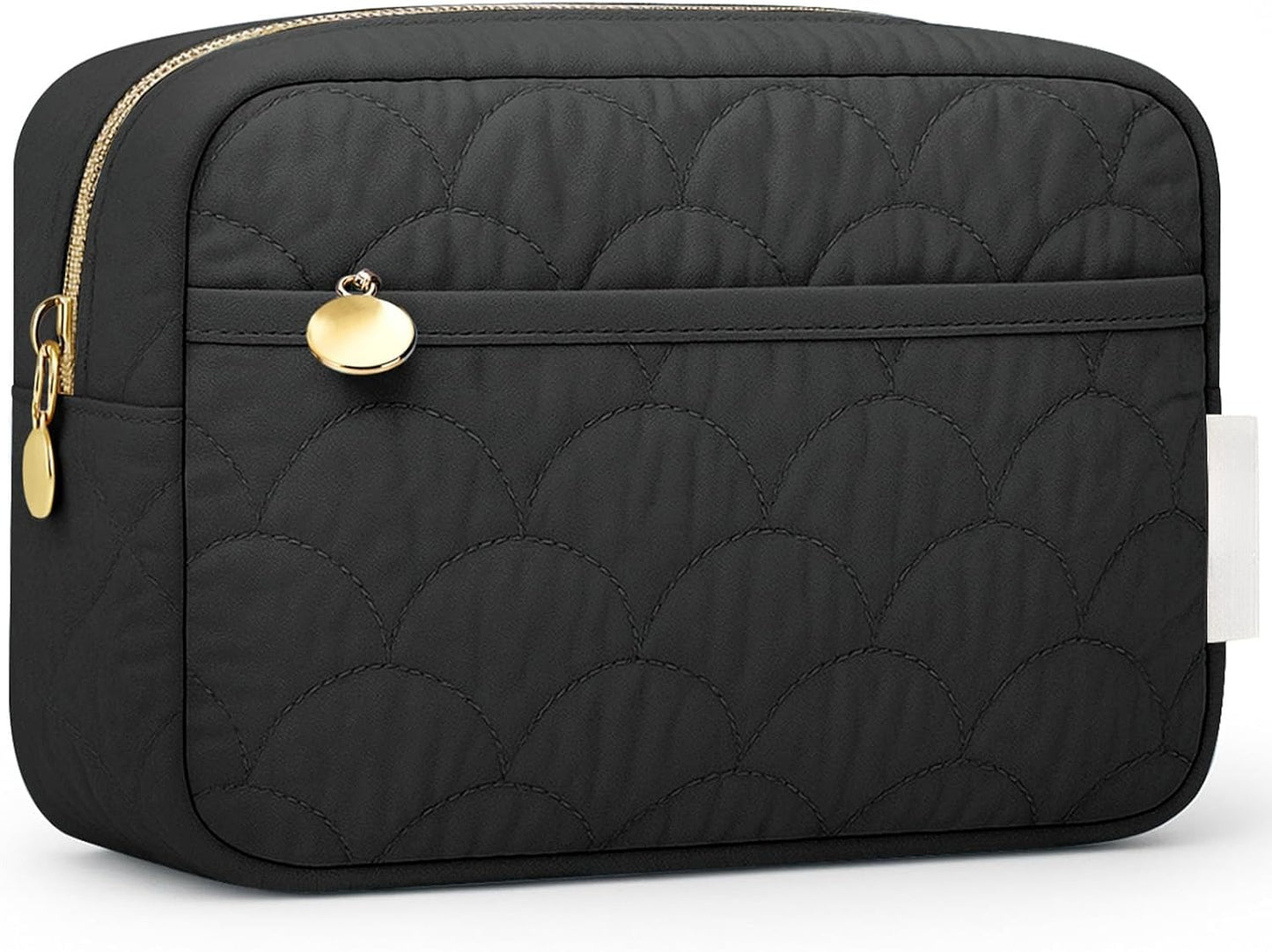 Makeup Bag, Travel Cosmetic Bag, Puffy Padded Toiletry Bag for Women, Wide-open Pouch Purse