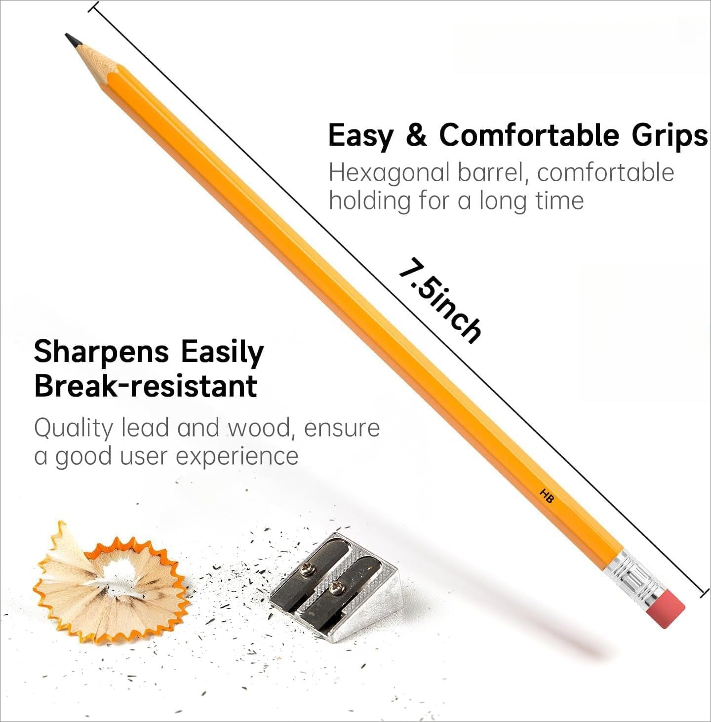 OMOMMD Wood-Cased #2 HB Pencils, 200 Pack Sharpened Yellow Pencils with Erasers, Bulk Pack Graphite Pencils for School and Teacher Supplies, Writing, Drawing and Sketching