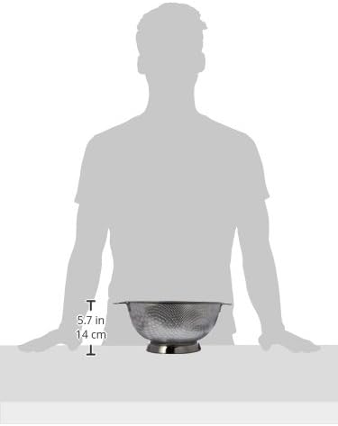 International International Endurance Stainless Steel Precision Pierced Colander, 5-Quart (Punch-5), Silver