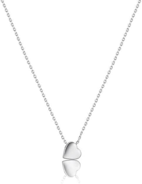 Dainty Gold Necklace - 14K Gold Plated Heart, Star & CZ Leaf Pendant, Everyday Minimalist Jewelry for Women