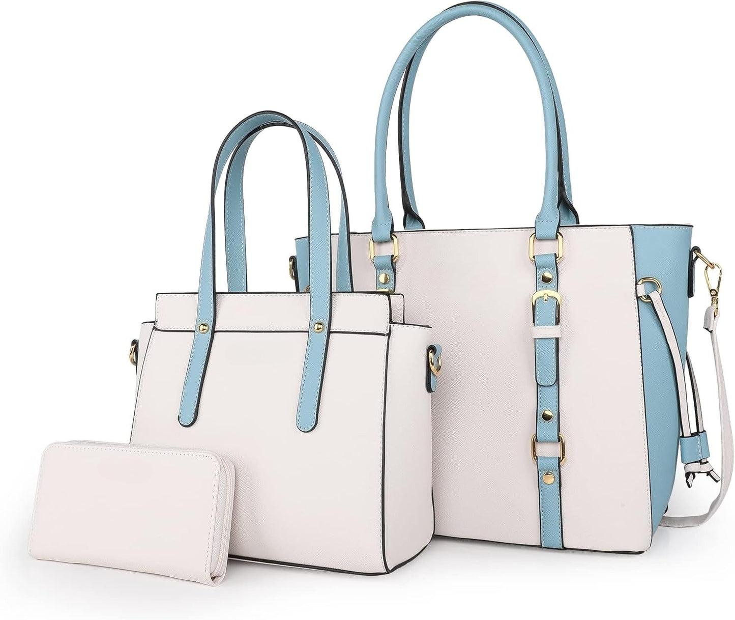 West 3PCS Purses for Women Tote Bag and Wallet Set Shoulder Satchel Handbags