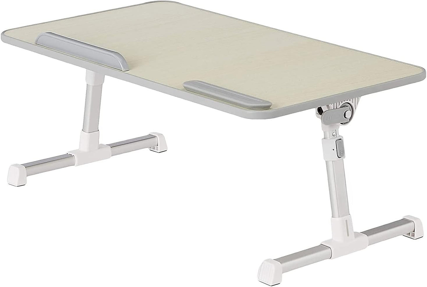 OMOMMD Portable Foldable Adjustable Laptop Stand Tray Table Lap Desk for Bed and Couch, Fits up to 17-Inch Laptop, 12"x20", Cream
