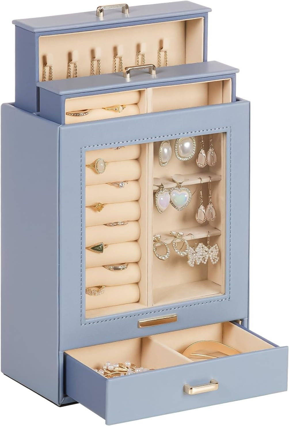 Jewelry Organizer Jewelry Box for Necklaces Rings Earrings Gift Bracelets Storage Case