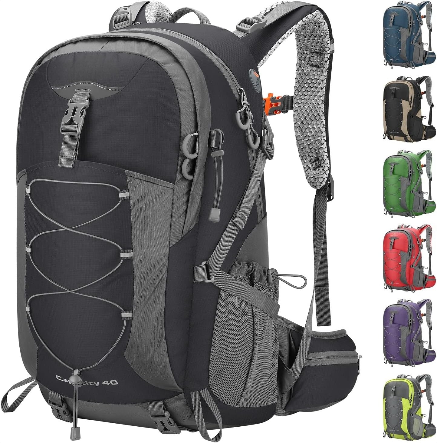 Camping Backpack,40L Waterproof Hiking Daypack with Rain Cover,Lightweight Travel Backpack