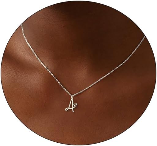 Initial Necklaces for Women, Dainty 14K Gold/Silver Letter Pendant Necklace Trendy Simple Cute Necklaces Monogram Name Choker Necklace Jewelry Gift