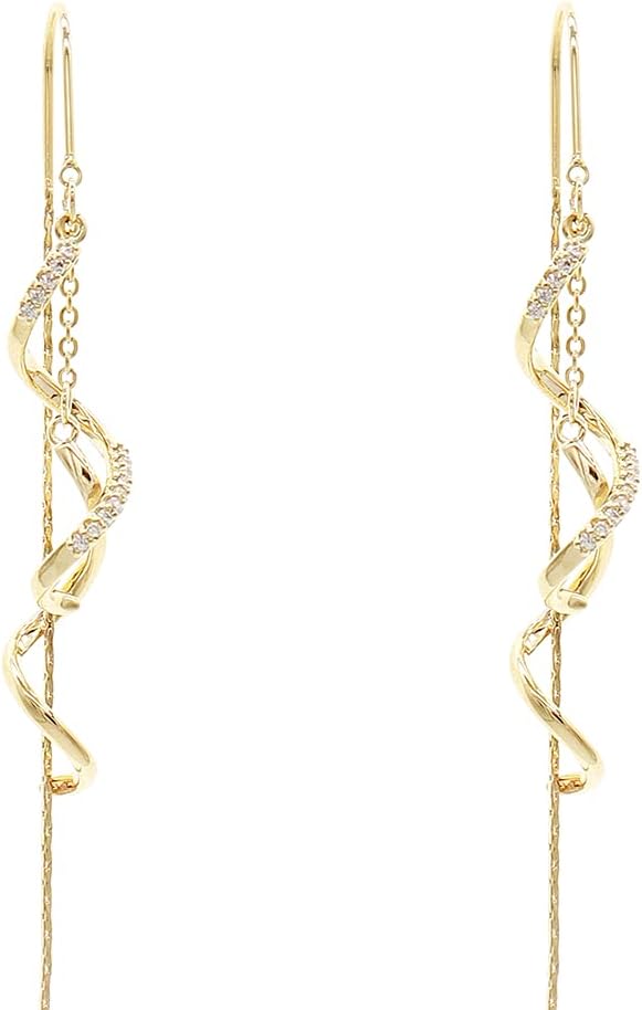 Sonateomber Gold Long Chain Threader Earrings for Women - Fashion Statement Drop Dangle Thread Earrings Jewelry Gift