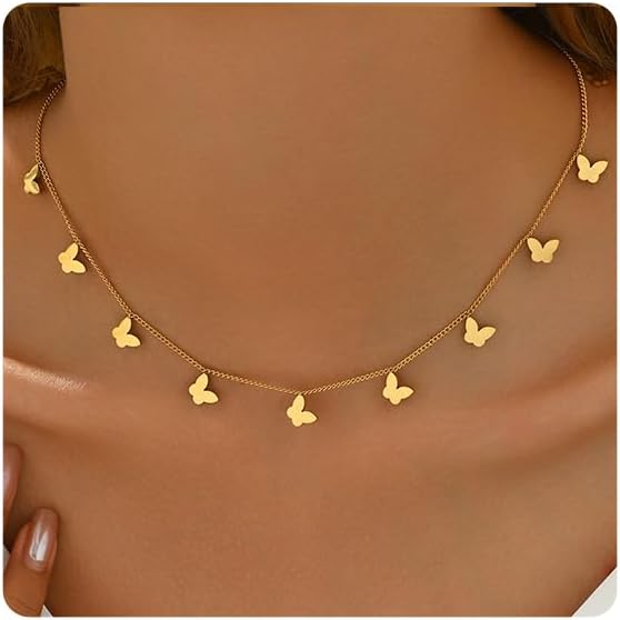 Colorful Beaded Necklace - Freshwater Pearl & Evil Eye Pendant, Stainless Steel 18K Gold Plated Y2K Trendy Jewelry for Women & Teen Girls