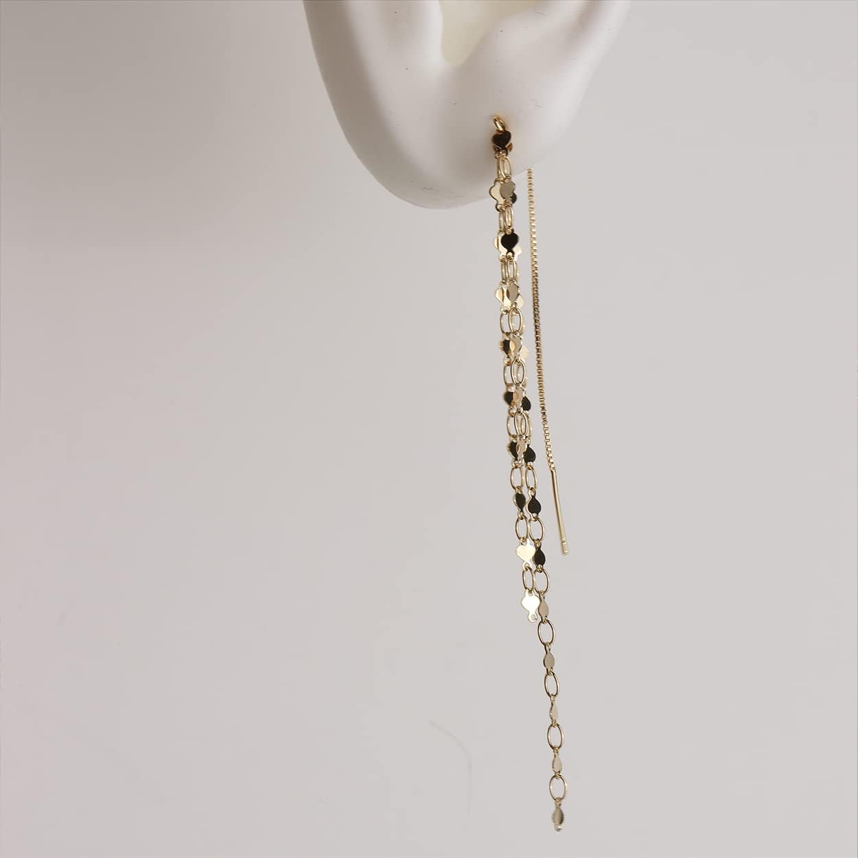 Sonateomber Gold Long Chain Threader Earrings for Women - Fashion Statement Drop Dangle Thread Earrings Jewelry Gift