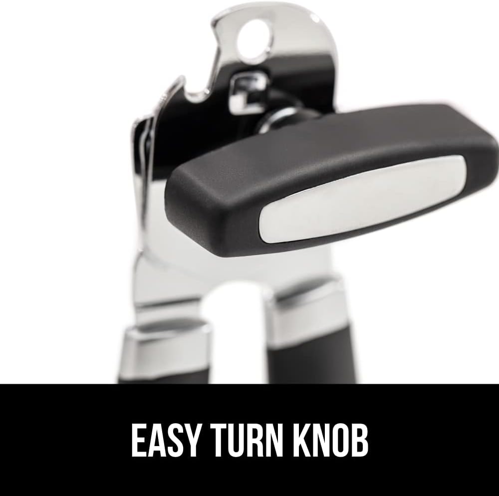 Heavy Duty Stainless Steel Smooth Edge Manual Can Opener and Bottle Openers, Soft Comfortable Handle