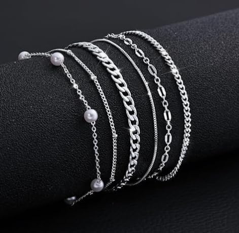 Gold Bracelets for Women, 14K Dainty Gold Plated Stackable Bracelets for Women Trendy Waterproof CZ Tennis Bracelet Set