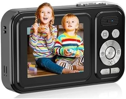 OMOMMD Digital Camera for Kids, 48MP FHD 1080P Point and Shoot Digital Cameras with 16X Zoom Anti-Shake, Compact Portable Cameras for Photography, for Boys Girls Teens Beginners-Black