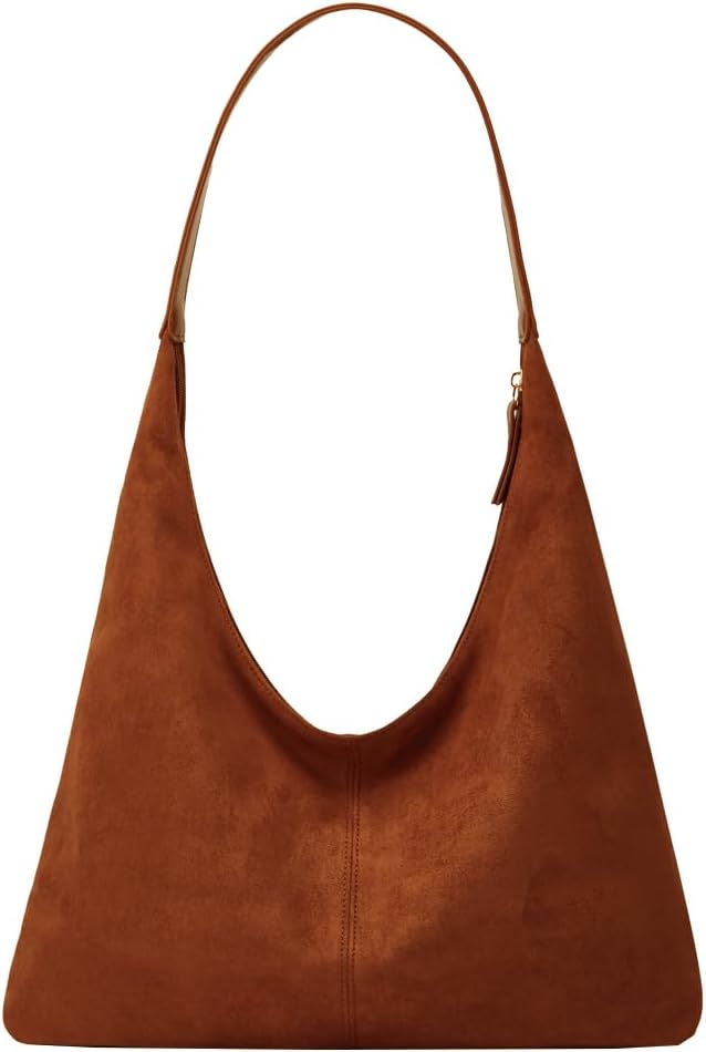 Trendy Suede Crescent Shoulder Bag Women Tote Bag Satchels Crossbody Purse Top-handle Travel Handbag