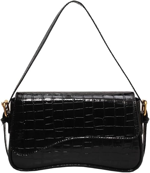 Shoulder Bag for Women Y2K Trendy Purse Vegan Leather Hobo Handbags Clutch Saddle Bag with 2 Removable Strap