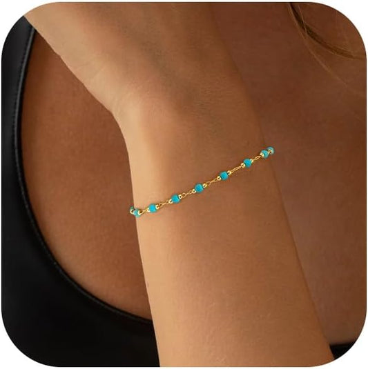 Dainty Gold Bracelet for Women 18K Gold Plated Tennis Evil Eye Cross Bracelet Trendy Classic Festival Jewelry Gifts
