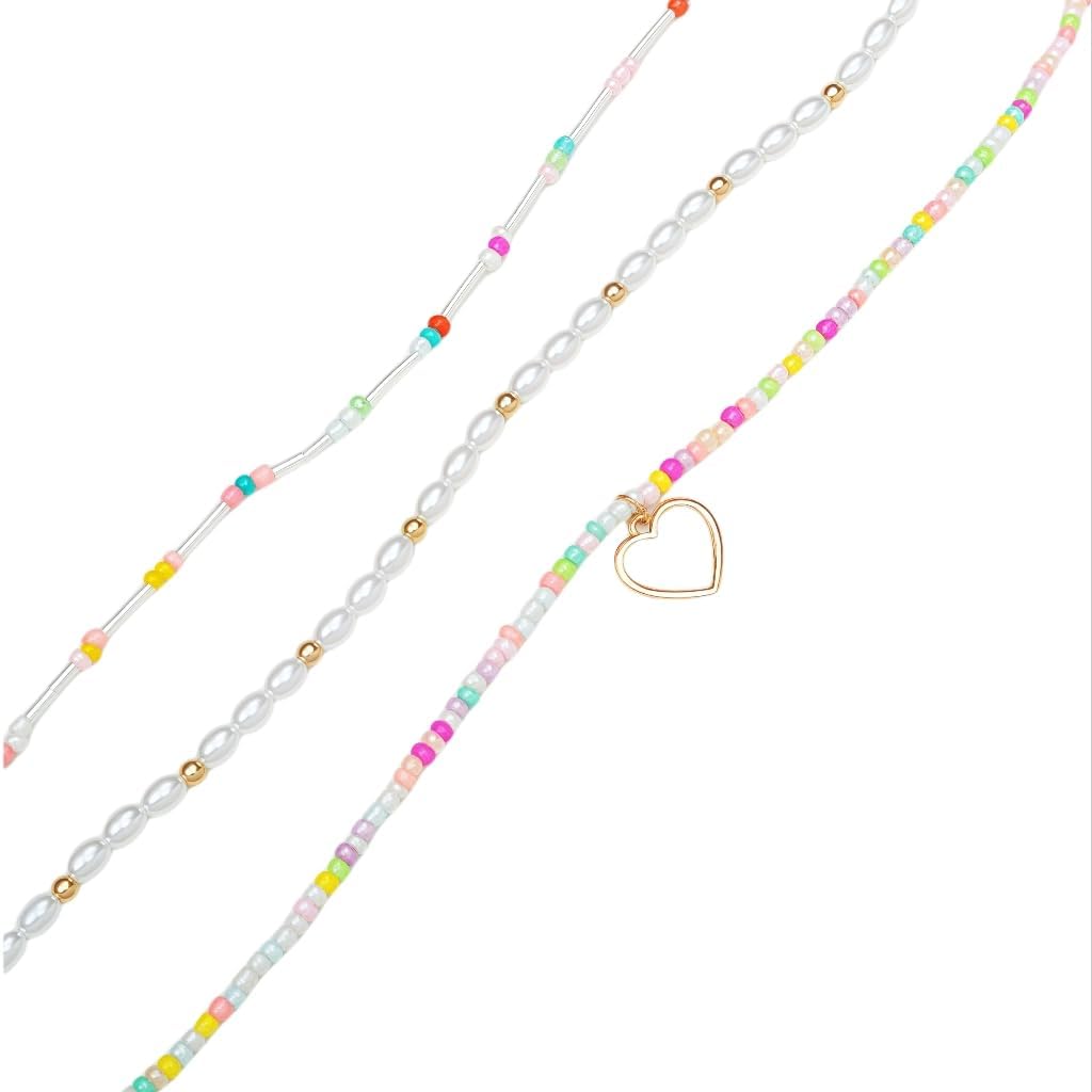 3-Layer Handmade Beaded & Pearl Necklace - Multi-Way Y2K Trendy Choker for Women
