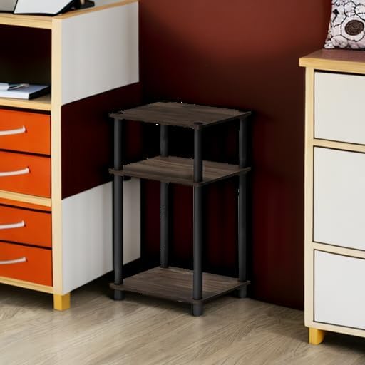 3-Tier End Table, Open Shelves Night Stand, Bedside Table, Toolless Assembly