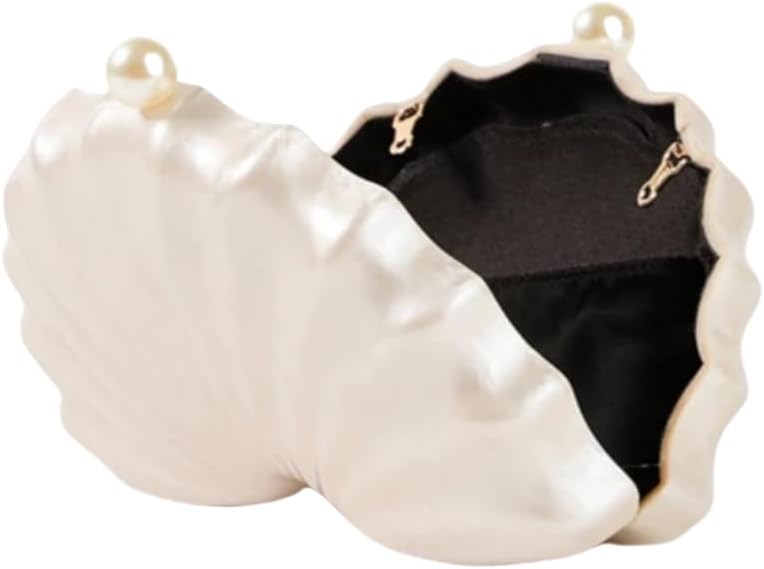 Women Acrylic Shell Shaped Clutch Luxury Marble Acrylic Evening Handbag Unique Chain Shoulder Bag Wedding