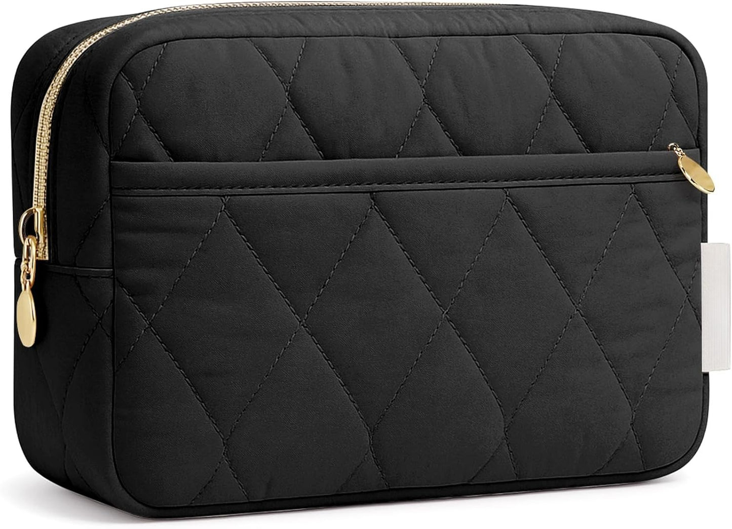 Makeup Bag, Travel Cosmetic Bag, Puffy Padded Toiletry Bag for Women, Wide-open Pouch Purse