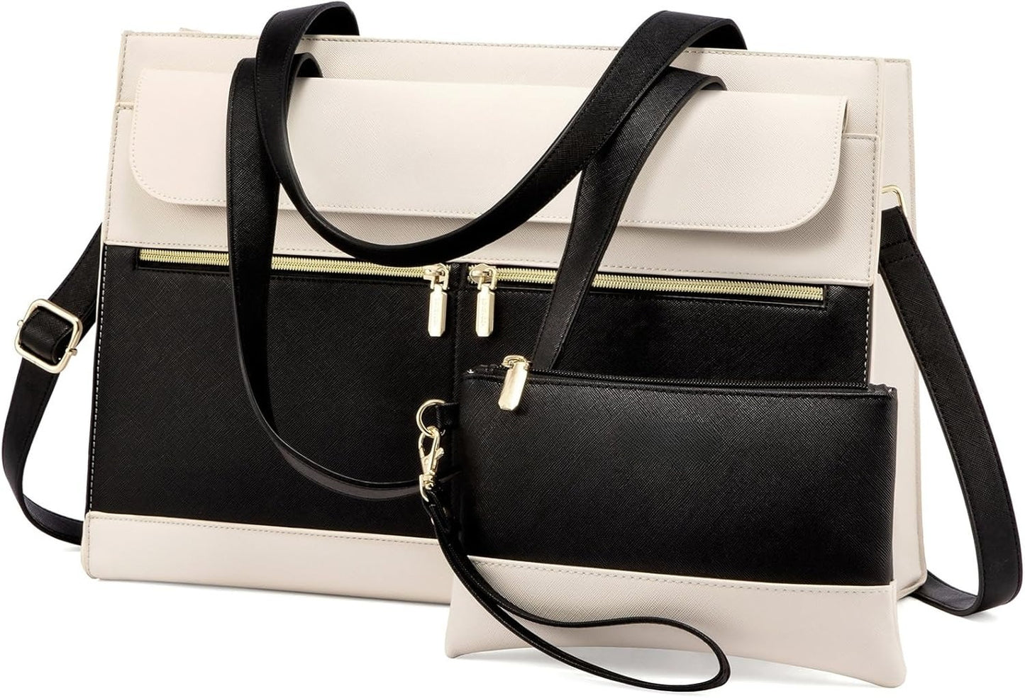 for Women 15.6 Inch Tote Work Professional Leather Computer Briefcase Waterproof Handbag Shoulder Large