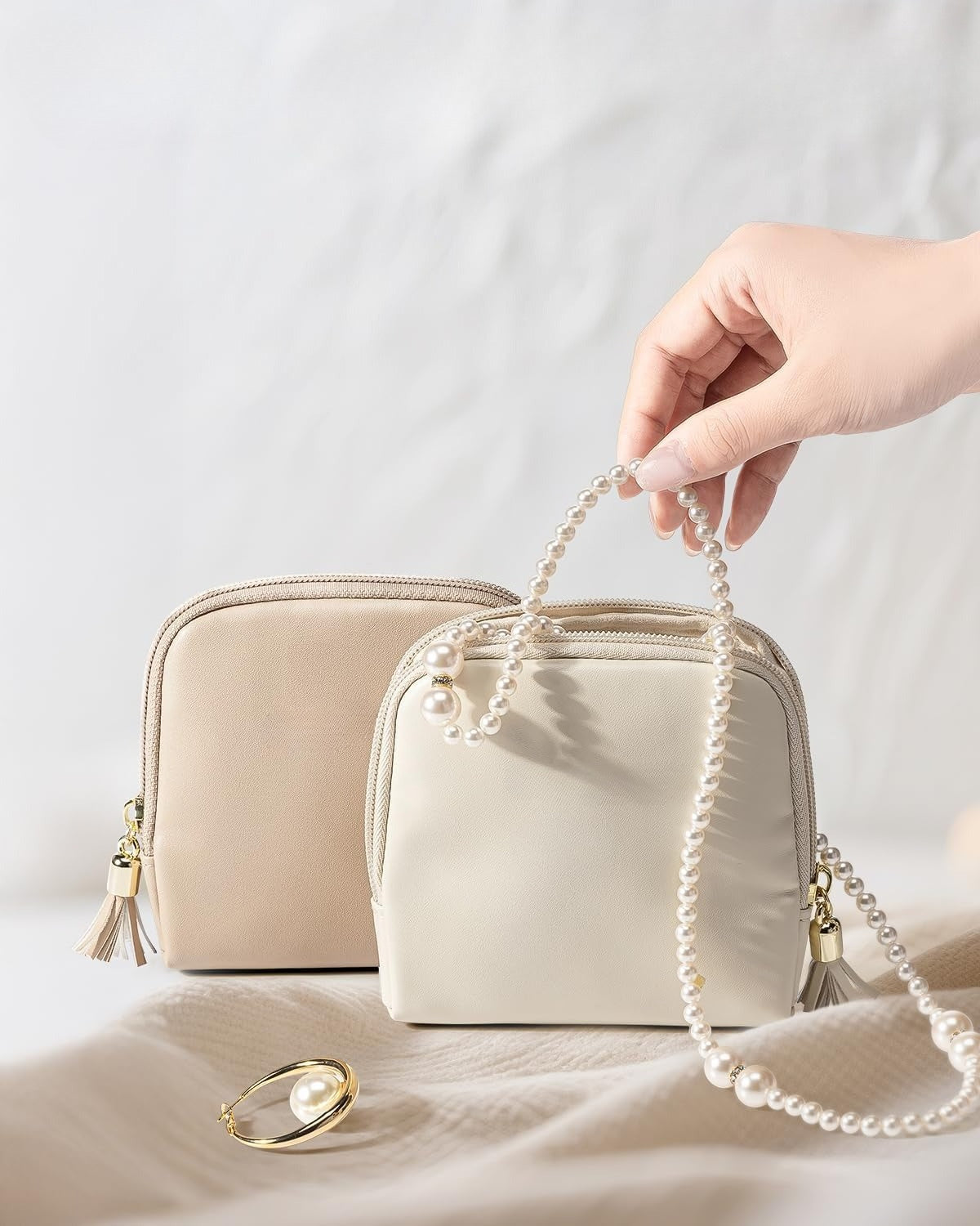 Small Travel Jewelry Case,Travel Gifts for Women,Jewelry Pouch Bags with Zipper,Jewelry Organizer Storage Bag