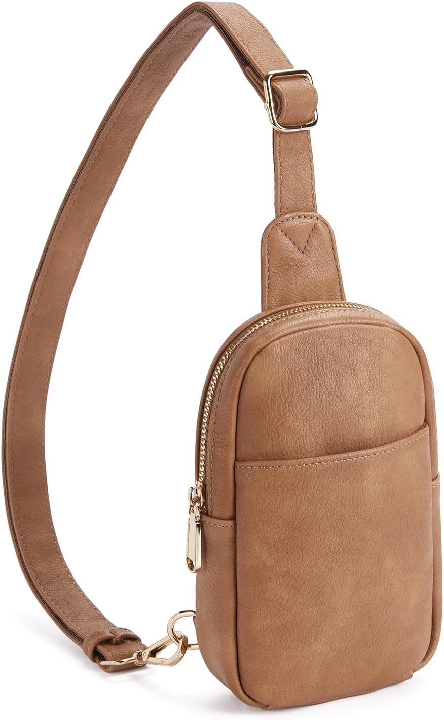 Small Sling Bag for Women Leather Crossbody Fanny Packs Chest Bag for Women