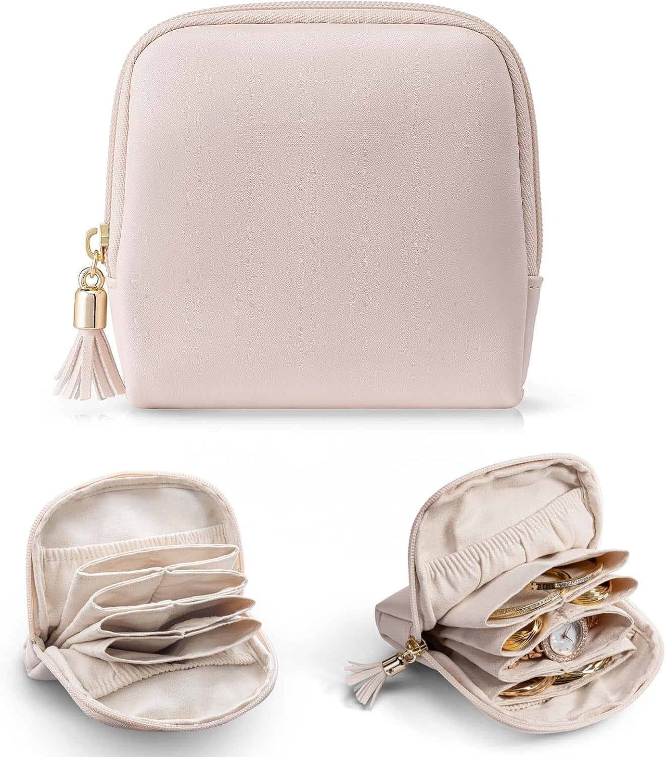 Small Travel Jewelry Case,Travel Gifts for Women,Jewelry Pouch Bags with Zipper,Jewelry Organizer Storage Bag