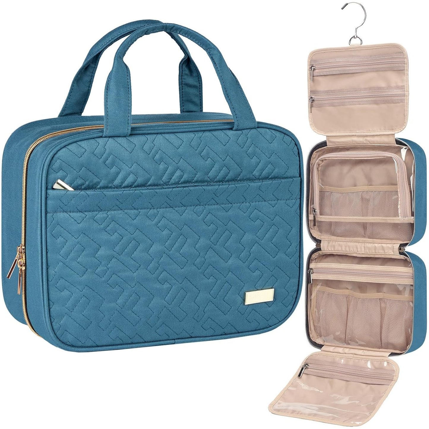 Travel Toiletry Bag for women, Portable Hanging Organizer for Travel-Sized Shampoo, makeup