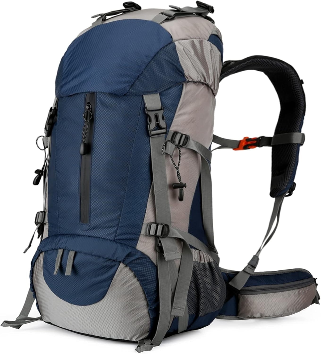50L Hiking Backpack, Waterproof Camping Essentials Bag with Rain Cover, 45+5 Liter Lightweight Backpacking