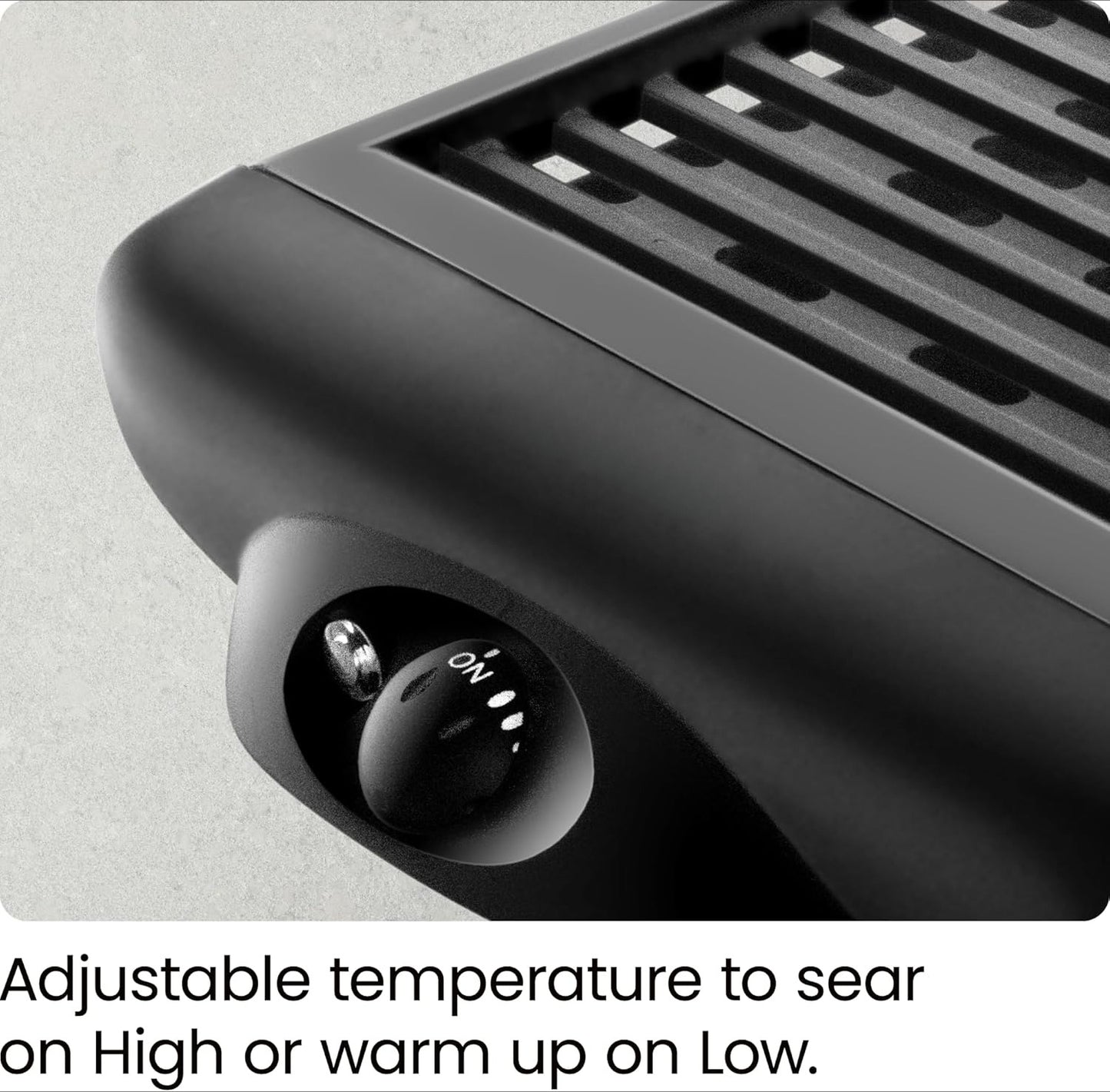 Electric Smokeless Indoor Grill w/ Non-Stick Cooking Surface & Adjustable Temperature Knob from Warm to Sear