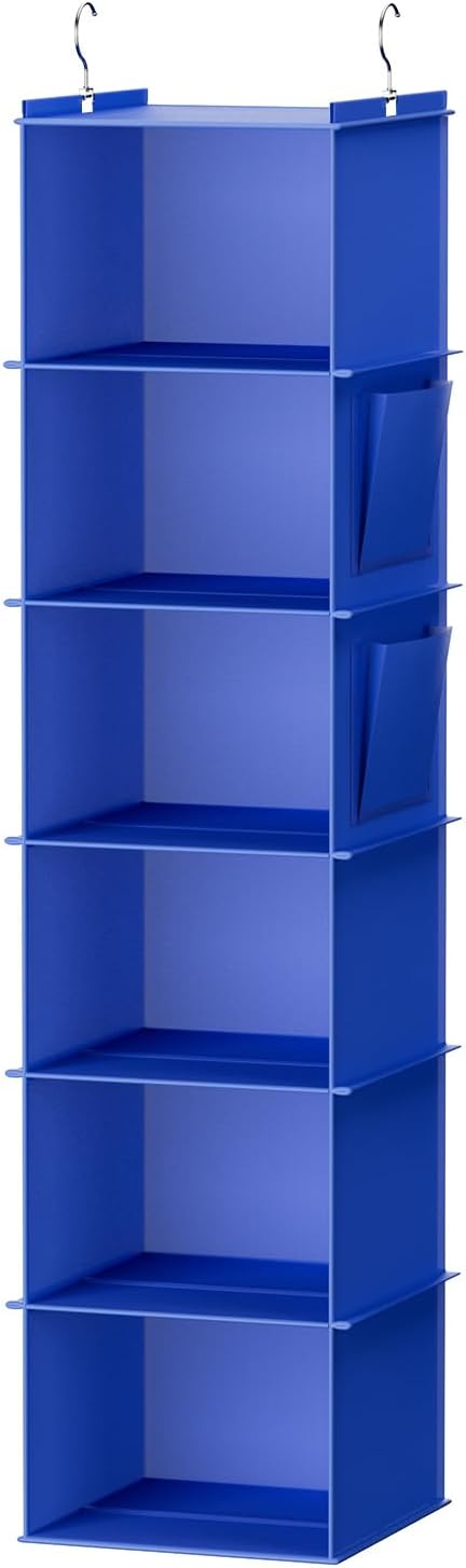 Hanging Closet Organizer and Storage, 6-Shelf Closet Hanging Storage Shelves