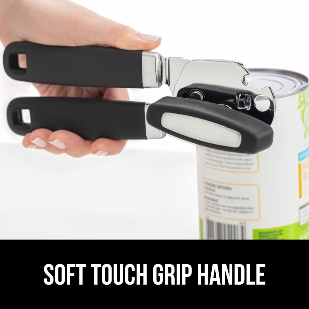 Heavy Duty Stainless Steel Smooth Edge Manual Can Opener and Bottle Openers, Soft Comfortable Handle
