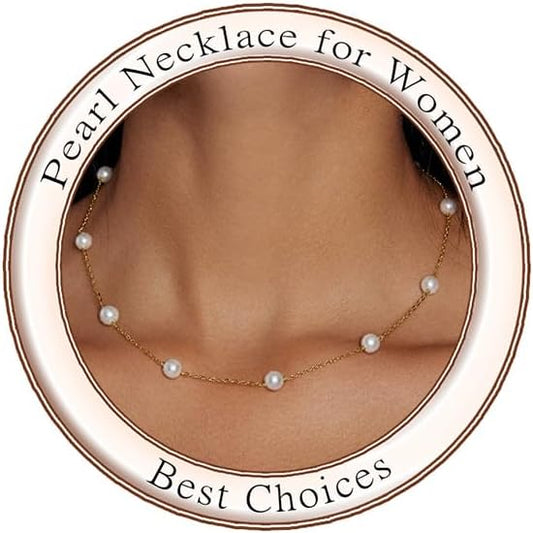 Pearl Choker Necklace, 4MM/6MM/8MM Dainty Round Imitation Pearl, Wedding Bridesmaid Jewelry Gift for Women